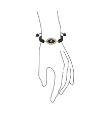 Bling Jewelry Black Braided Cord Evil Eye Bracelet Bolo Crystal Accent Adjustable Gold Plated Protection And Good Luck