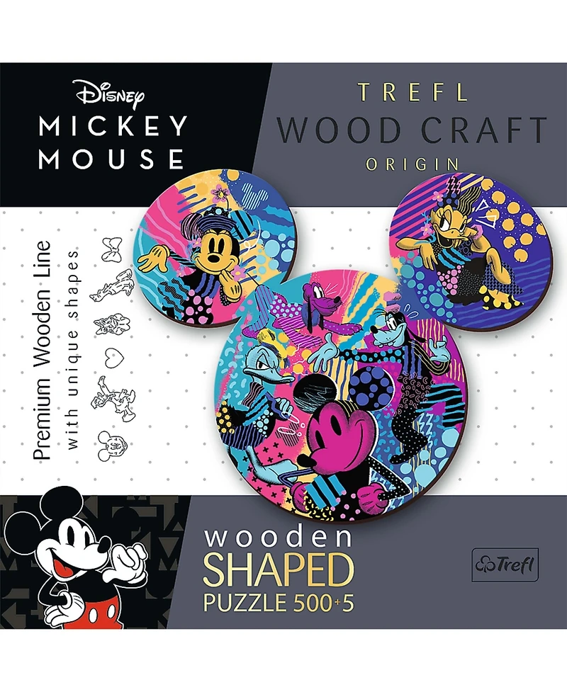 Trefl Wood Craft 500 +5 Piece Wooden Puzzle - Disney's Mickey Mouse