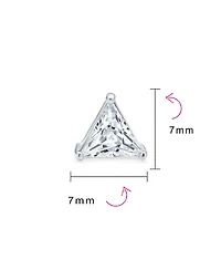 Bling Jewelry Trillion Cut Cz Triangle Stud Earrings Gold Plated Sterling Silver
