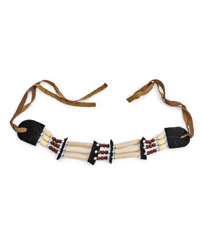 Bling Jewelry Boho Western American Indian Style Handmade 3 Row Line Bead Natural Wood Hair Pipe Black Brown Leather Tribal Wide Choker Adjustable Nec