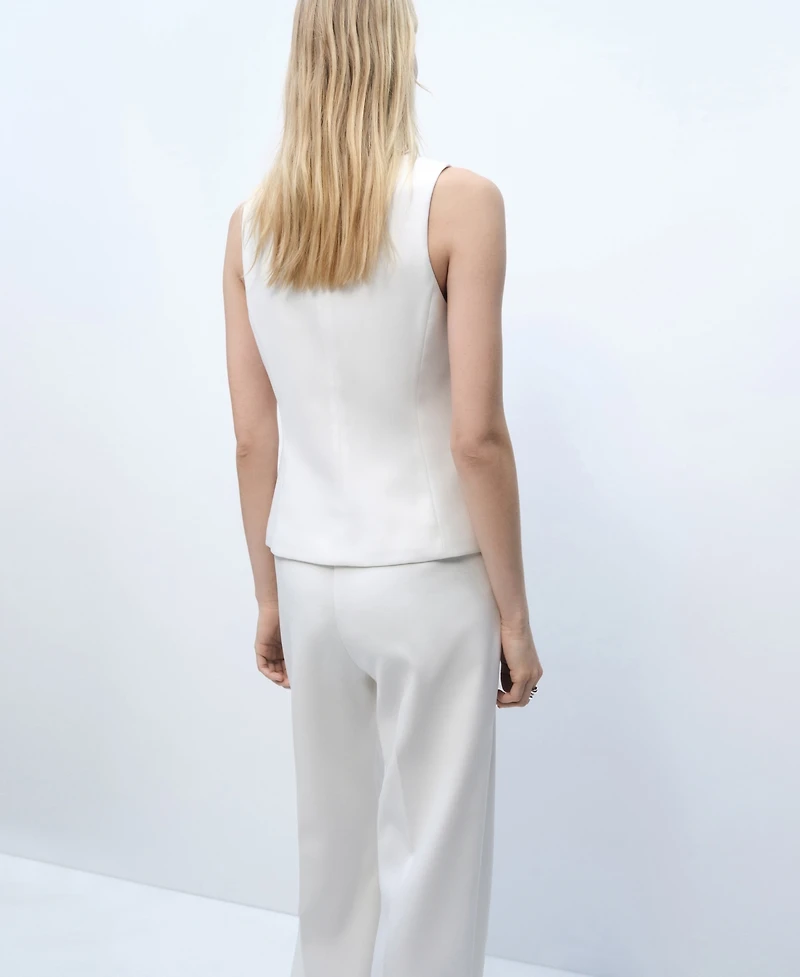 Mango Women's Double-Breasted Suit Vest Jacket