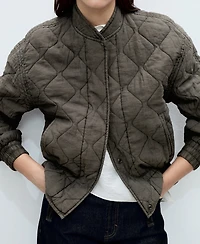Mango Women's Quilted Bomber Jacket