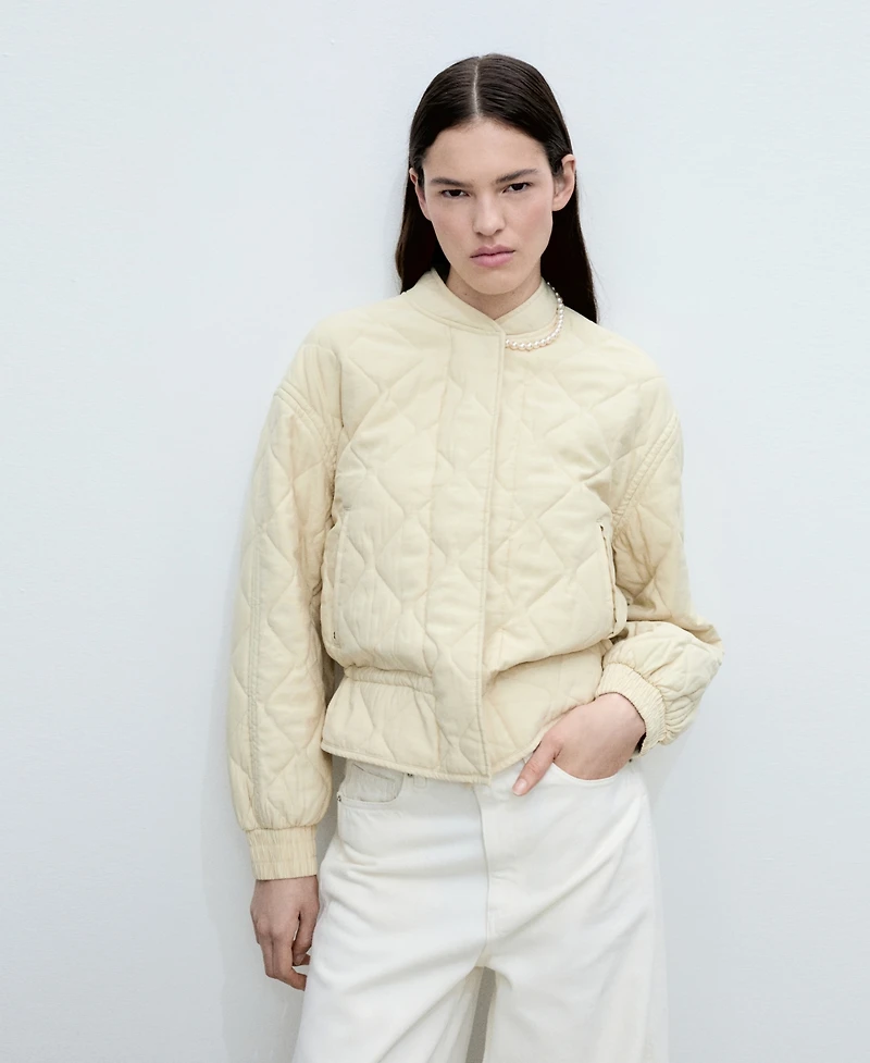 Mango Women's Quilted Bomber Jacket