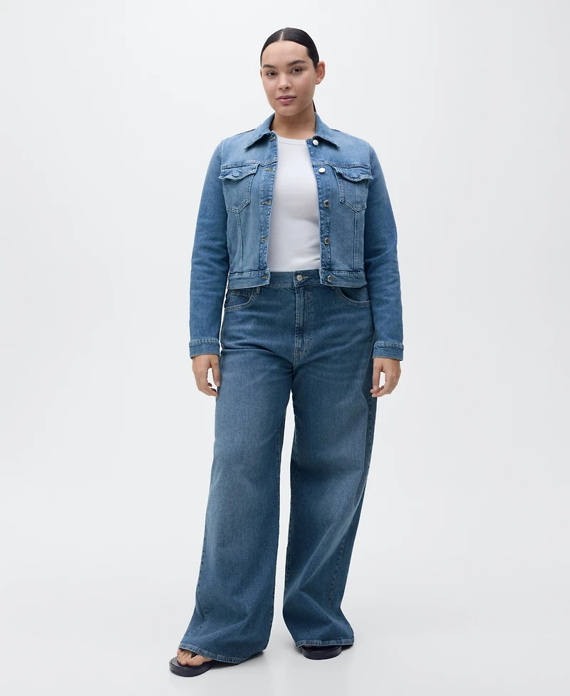 Mango Women's Crop Denim Jacket