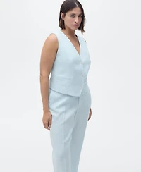 Mango Women's Linen Suit Trousers