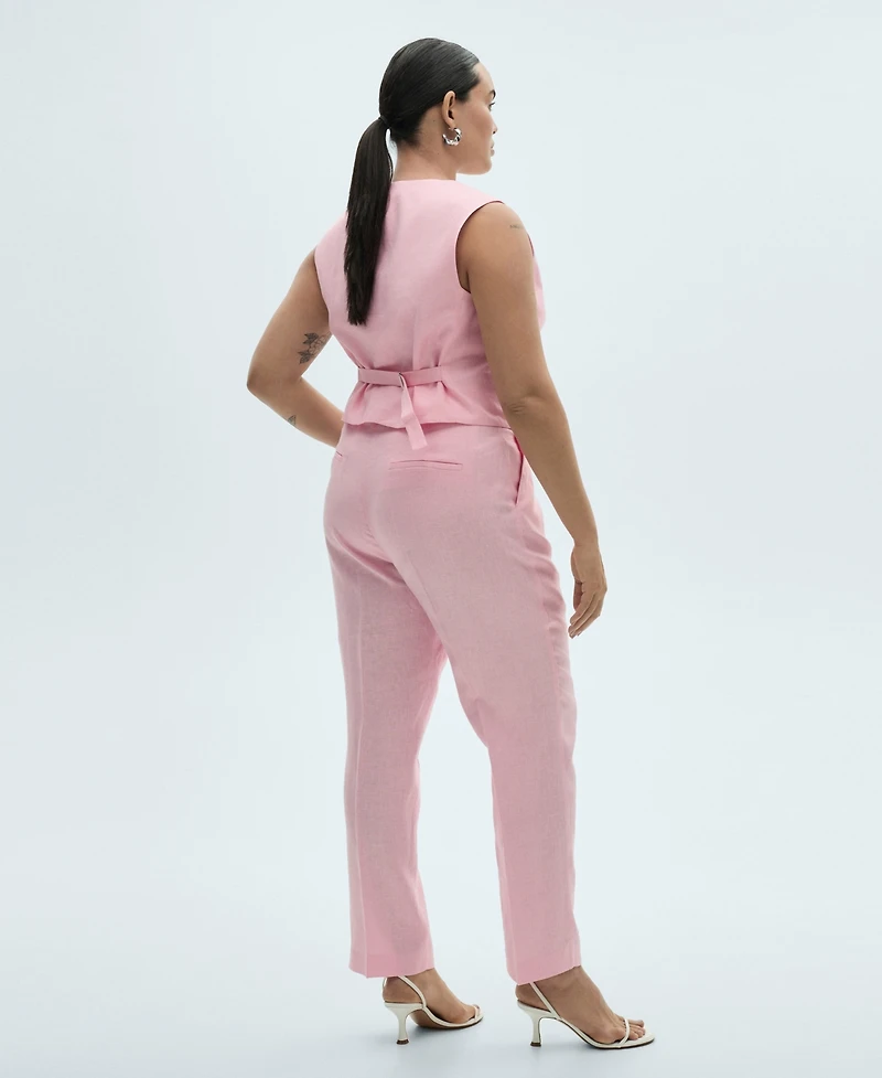 Mango Women's Linen Suit Trousers