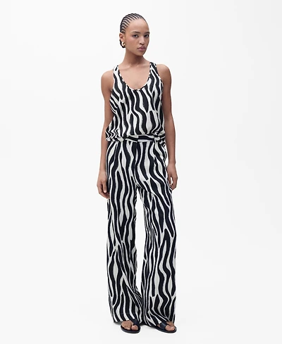 Mango Women's Zebra Print Straight Trousers