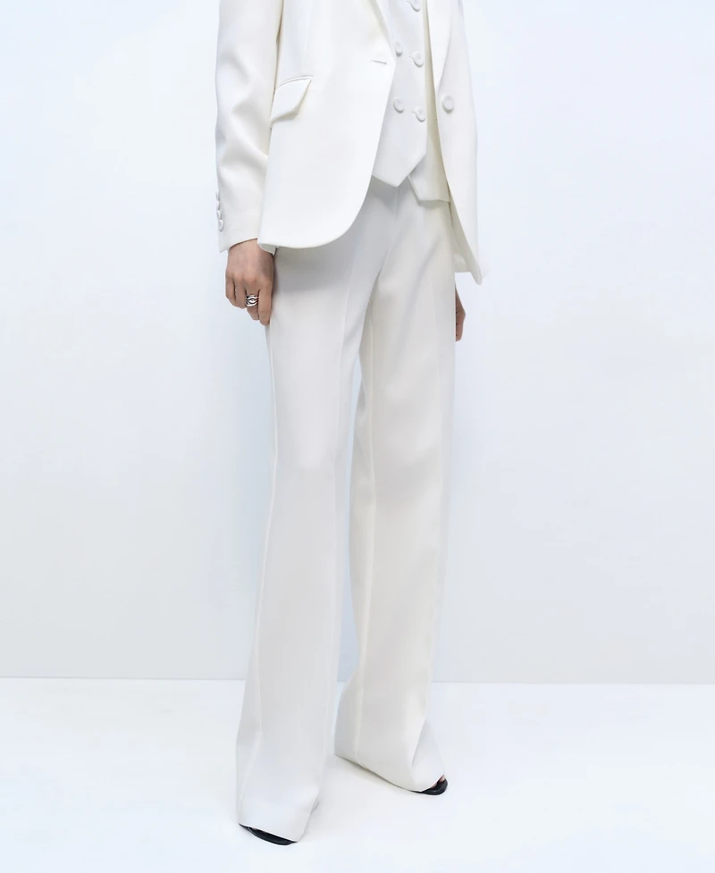 Mango Women's Low-Rise Straight Suit Pants