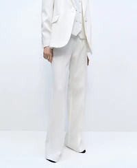 Mango Women's Low-Rise Straight Suit Pants