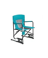 Streamdale Blue portable folding rocking camping chair with cupholder