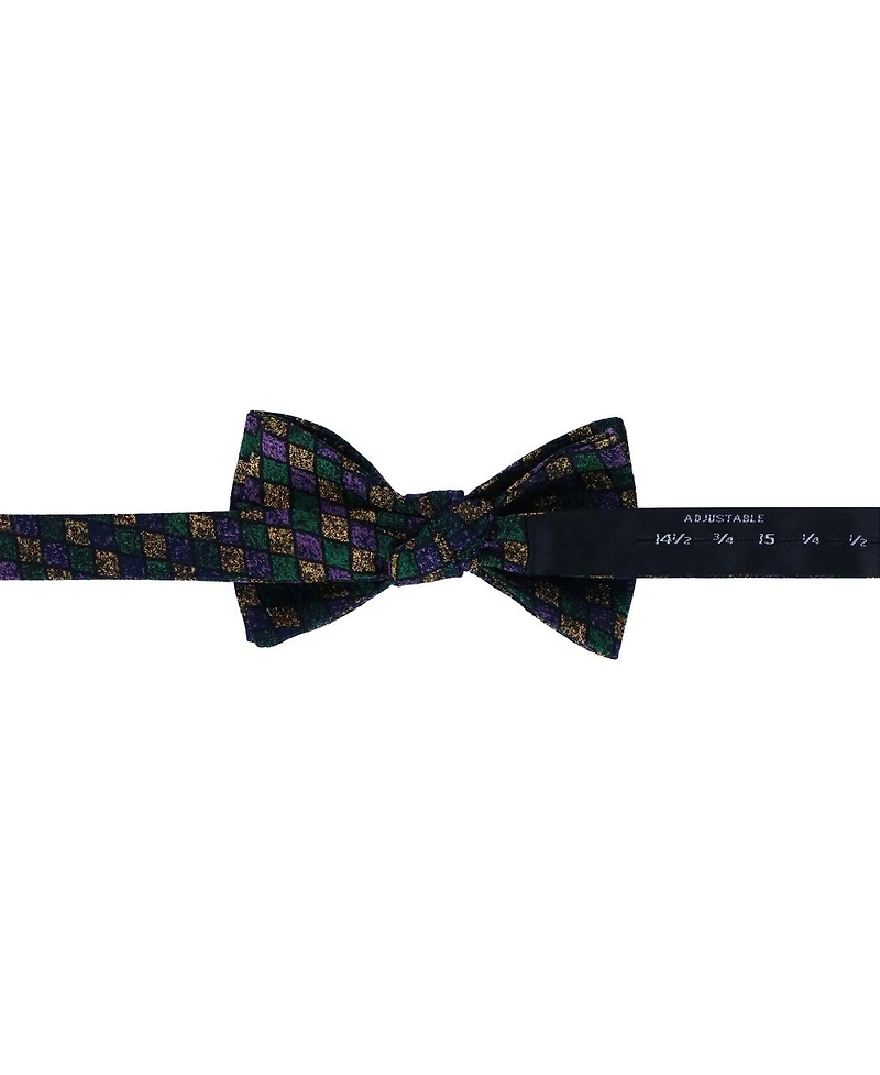 Trafalgar Men's Carnival Diamond Multi-Colored Novelty Silk Bow Tie