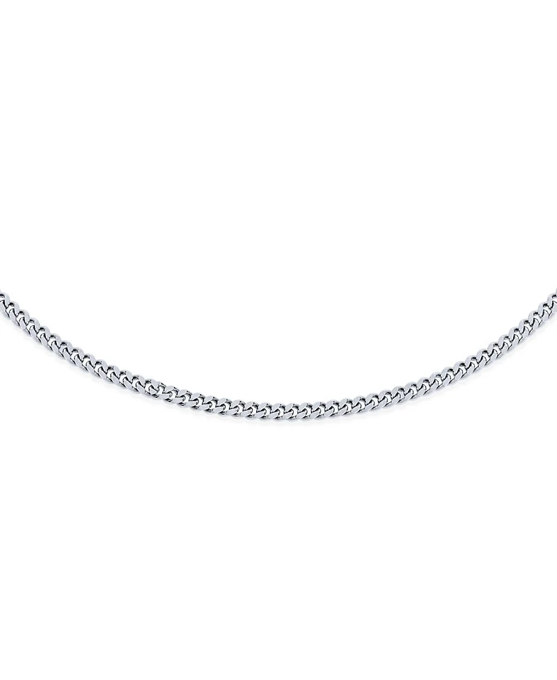 Bling Jewelry Simple Strong Plain Cuban Curb Chain Anklet Ankle Bracelet .925 Sterling Silver