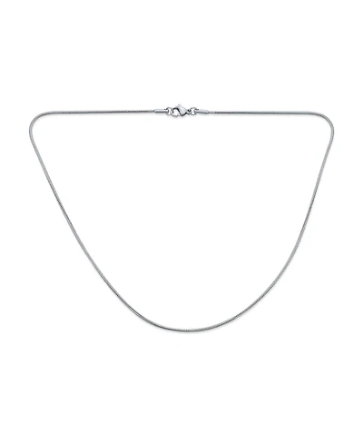 Bling Jewelry Strong 1.5MM Silver Tone Stainless Steel Thin Magic 8 Sided Snake Chain Necklace 16 18 20 24 30 Inch