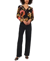 Vince Camuto Women's Split-Neck Wrapped Long-Sleeve Top