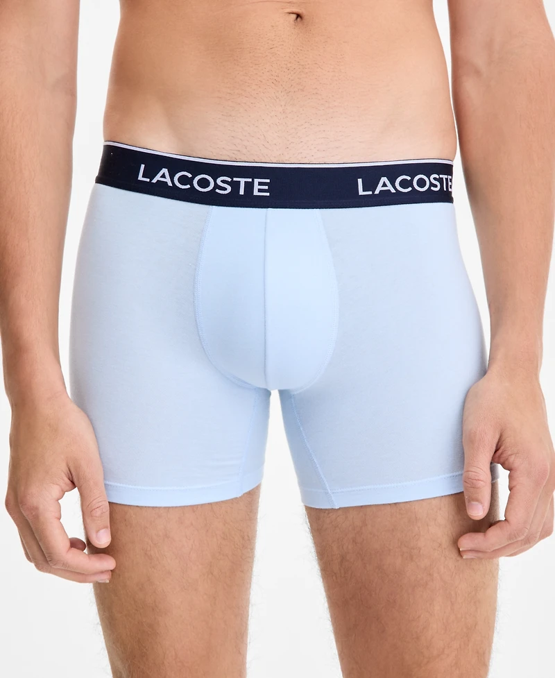 Lacoste Men's 3-Pack. Regular-Fit Logo Waistband 5" Boxer Briefs