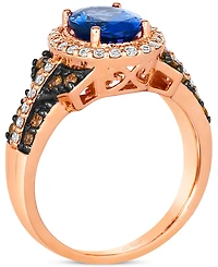 Le Vian Blueberry Tanzanite (1-5/8 ct. t.w.) & Diamond (5/8 ct. t.w.) Oval Hao Ring in 14k Rose Gold