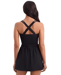 ShapeSolver Sport by Mimi Flamingo Women's Runaround Skirted Swimsuit