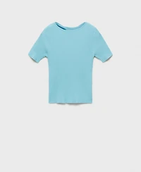 Mango Women's Ribbed Short-Sleeved Sweater