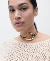 Mango Women's Cotton Openwork Knit Sweater