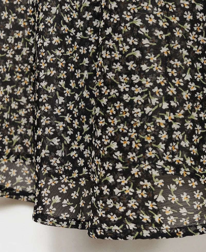 Mango Women's Ruffled Floral-Print Blouse