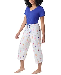 Hue Women's Beach Flamingos Printed Capri Pajama Pants