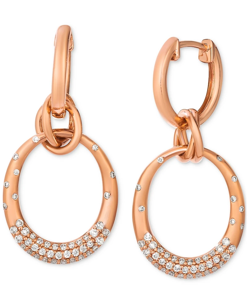 Le Vian Nude Diamond Doorknocker Drop Earrings (3/8 ct. t.w.) in 14k Rose Gold