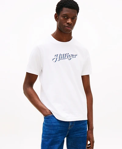 Tommy Hilfiger Men's Short Sleeve Crewneck Script Logo T-Shirt