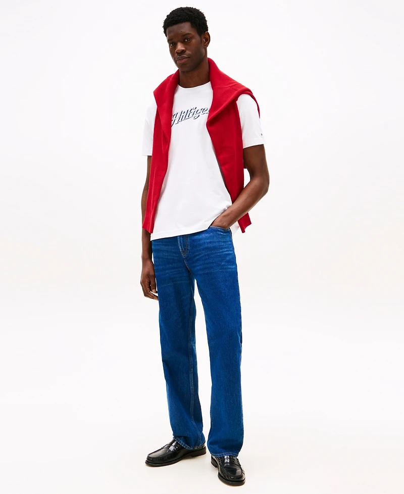 Tommy Hilfiger Men's Short Sleeve Crewneck Script Logo T-Shirt