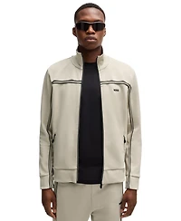 Boss by Hugo Men's Tape Insert Zip-Up Sweatshirt