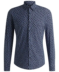 Boss by Hugo Men's Floral Print Slim Fit Dress Shirt