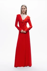Nocturne Women's Padded Accessory Detailed Maxi Dress