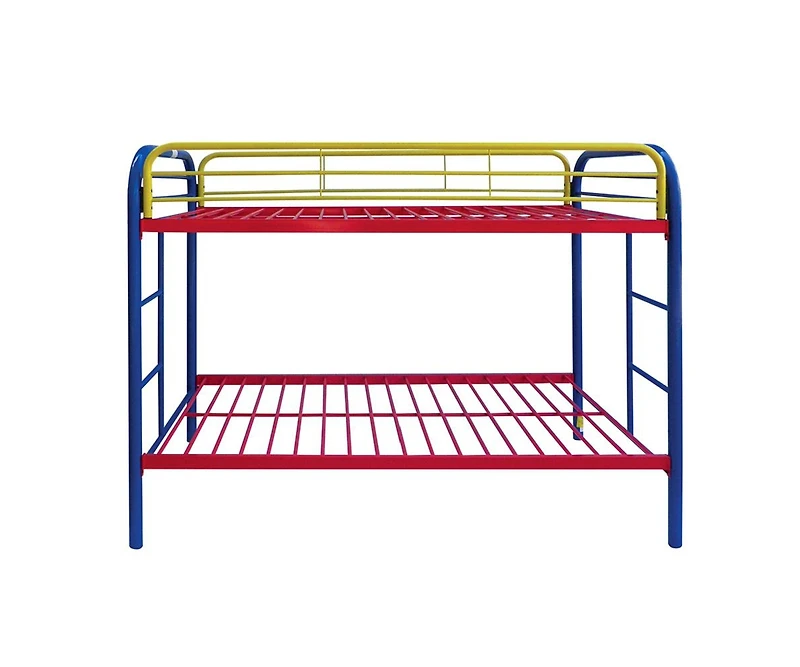Sturdy Metal Bunk Bed with Guardrails and Built-In Ladder for Small Spaces