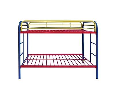 Sturdy Metal Bunk Bed with Guardrails and Built-In Ladder for Small Spaces