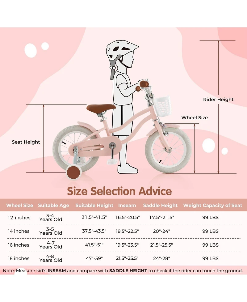 12" Kid s Bike for 3-4 Years Old Children Bicycle with Front Handbrake