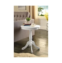 Wood Pedestal End Table – Classic Design for Side Table Use in Home Decor