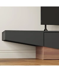 Uniquely designed Tv stand, media console with two drawers, wooden entertainment center