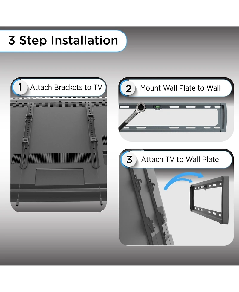 ProMounts Premium Fixed Tv Wall Mount for 37" to 110" TVs Up to 143lbs
