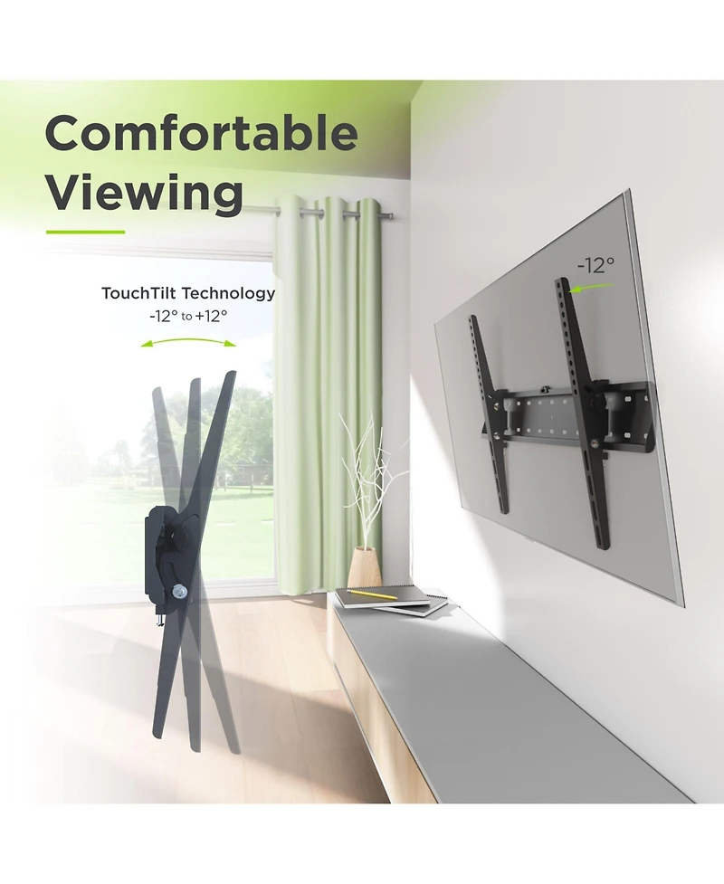 ProMounts Tilting Tv Wall Mount For 37" to 85" TVs Holds Up to 88lbs