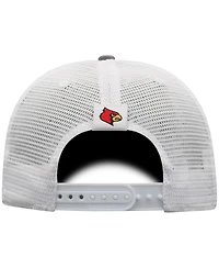 Top of the World Men's Gray/White Louisville Cardinals Victory Baseline Trucker Adjustable Hat
