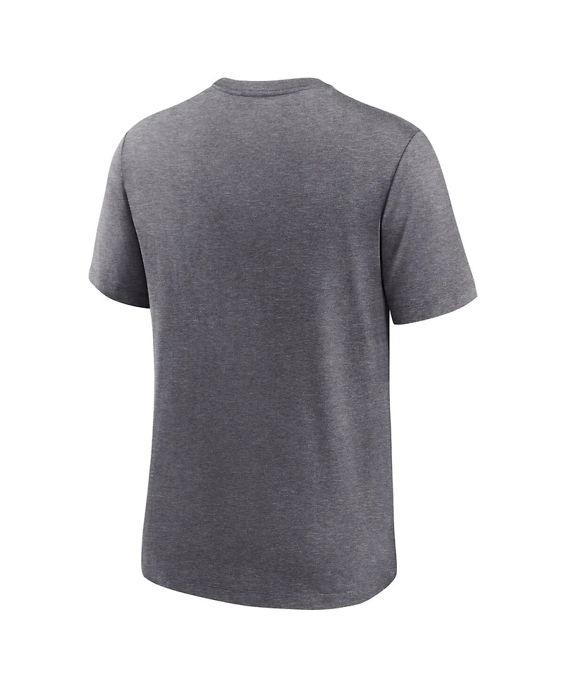 Nike Men's Heather Charcoal Las Vegas Raiders Helmet Tri-Blend T-Shirt