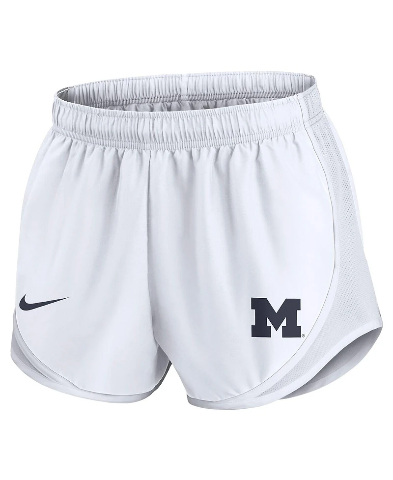 Nike Women's White Michigan Wolverines Performance Tempo Shorts