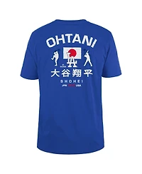New Era Men's Shohei Ohtani Royal Los Angeles Dodgers Japan Flag T-Shirt