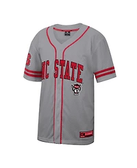 Colosseum Men's Gray Nc State Wolfpack Free Spirited Baseball Jersey