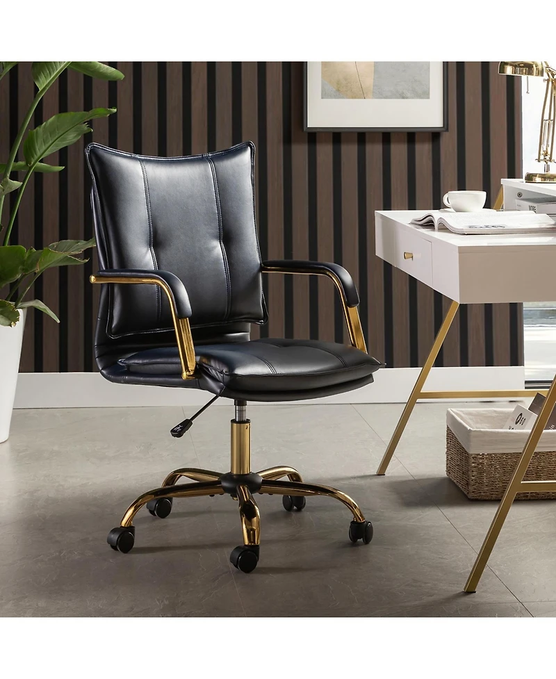 Modern Home Office Desk Chair with Golden Legs