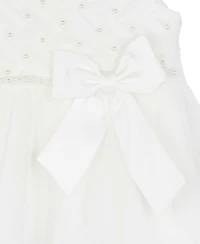 Rare Editions Baby Girls Tiered Pearl Sleeveless Dress
