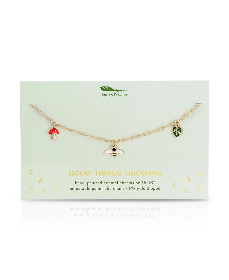 Lucky Feather Enamel Treasure Necklace