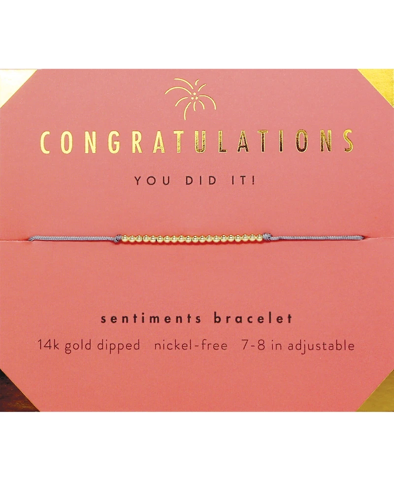 Lucky Feather Sentiments Bracelet - Gold