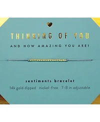 Lucky Feather Sentiments Bracelet - Gold