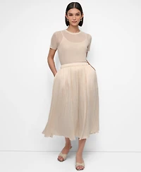 Dkny Women's Crushed Crease Pull-On Midi Skirt