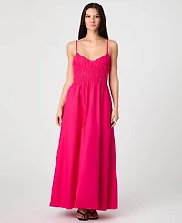 French Connection Women's Cotton Poplin Shirred Maxi Dress